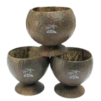 EUTECH QIMA Certifié, Bol en bois de coco naturel de 4,5 pouces, Écologique, Gravé, Ensemble de vaisselle et plateau, Technique personnalisée