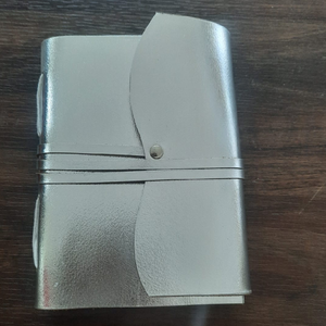 Carnet en cuir véritable avec couverture en feuille d'argent et papier ligné pour écrire, carnet fait main à prix réduit - Product Image 3