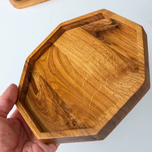 Assiettes de service en bois de manguier pour fruits, fromages, desserts et apéritifs de mariage - Écologiques, durables, avec support - Product Image 6