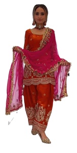 Salwar Kameez Pakistaní de Lujo para Mujer, con Bordado Pesado en Relieve, Traje de Diseñador para Fiestas y Eid, con Dupatta, en Stock - Product Image 2