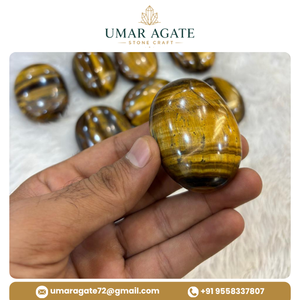 หินตาเสือธรรมชาติขัดเงา คริสตัลปาล์มสโตน หินบำบัด ขายส่ง - Product Image 3