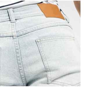 Casual Summer Men's 100% Cotton Denim <b>Jean</b> Shorts <b>Elastic</b> Waist Solid Custom Waterproof Breathable - Product Image 6