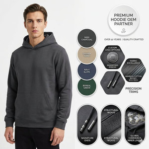 Sudaderas con Capucha para Hombre, 300 GSM, 100% Algodón, Felpa Francesa, Color Sólido, Corte Regular Informal, Servicio OEM, Personalización Disponible - Product Image 1