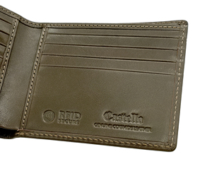 [Clearance] High Quality Castello Low MOQ Genuine Leather RFID <b>Men</b> Bi-fold Billfold ID <b>Card</b> <b>Wallet</b> Open Short Green Orange Olive - Product Image 4