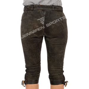 <b>Womens</b> Bavarian <b>Under</b>-Knee Suede Leather Lederhosen Outfit Oktoberfest Party <b>Shorts</b> Formal Straight Canvas Dark Wash Breathable - Product Image 6