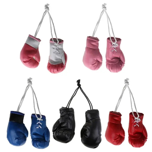 Premium <b>Leather</b> Stainless Steel High Quality Light Boxing <b>Keychain</b> Boxing Gloves Shape Customized Logo Print Corporate Gift Car - Product Image 1