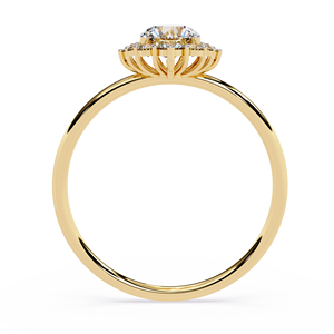 แหวนเพชรทองคำแท้ 14k สำหรับผู้หญิง ทรงกลมเจียระไนแบบบริลเลียนท์ คลาสสิก สามารถสวมซ้อนกันได้ แหวนหมั้นประดับเพชรแล็บโกรว์ - Product Image 6