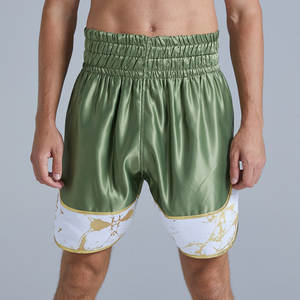 Shorts de boxe athlétiques pour hommes en satin légers, pour compétition, avec ceinture élastique large - Product Image 3