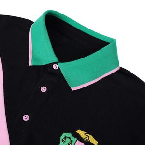 AKA Black Opp Sleeve Premium Shirt for Women Black Green Pink Short Sleeve Crew Neck Casual Greek Style Apparel - Product Image 5