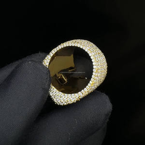 Bague Initiale Unisexe en Argent Sterling 925 avec Moissanite Diamantée Taille Baguette et Ronde Effet Givré, Style Hip Hop, pour Fiançailles et Anniversaire - Product Image 6