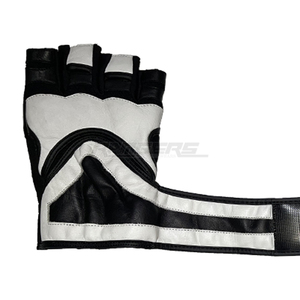 Guantes de Levantamiento de Pesas para Hombre, Color Negro y Blanco, Medios Dedos, con Soporte para Muñeca, para Entrenamiento de Fuerza, Guantes de Gimnasio Personalizados - Product Image 4