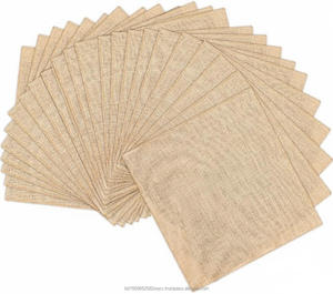 Cuadrados de tela de yute natural de 12 x 12 pulgadas, mantelillos multiusos, centro de mesa estilo rústico, decoración para jardinería, bodas, cubierta de mesa - Product Image 1