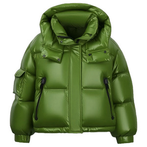 Hooded Stand Collar Front Custom Logo Casual Outdoor Thermal Coat Custom Bubble Front Logo Hooded Men's Casual Outerwear Puffer - Product Image 4