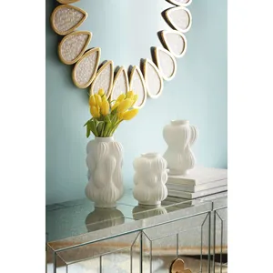 แจกันดอกไม้โลหะทำมือสไตล์มินิมอลสำหรับพื้นที่อยู่อาศัยสมัยใหม่ แจกันดอกไม้โลหะหรูหราสำหรับตกแต่งภายในบ้าน - Product Image 2