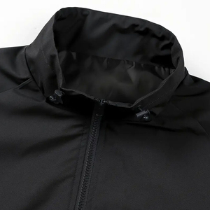 <b>Men's</b> Windproof Rain <b>Jacket</b> Black <b>White</b> Color Blocking Stand Collar Zipper Closure Polyester Autumn Wear - Product Image 4