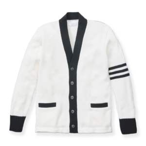 Custom Top Quality 12 Gauge Varsity <b>Cardigan</b> Acrylic Lettermen Sweater Solid Pattern Winter Knit Front Logo - Product Image 1