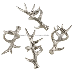 Anillo de servilleta de asta de plata de alta calidad al por mayor servilleteros anillos de tejido para Decoración de mesa - Product Image 5