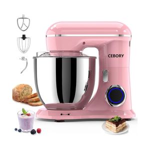 Batidora eléctrica 3 en 1, tazón de 6QT, batidora de cocina de 10 velocidades, batidoras de alimentos para el hogar que incluyen gancho para amasar, batidor y varilla batidora, color rosa - Product Image 1