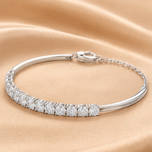 Elegant Round Cut Diamond Tennis <b>Bracelet</b> <b>Adjustable</b> Bangle Yellow White Rose <b>Gold</b> Luxury Bridal Jewelry for Women Gift - Product Image 3