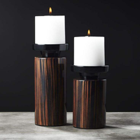 Support à bougies en bois naturel pour une décoration élégante de table de chambre, porte-bougie décoratif en bois pour cérémonie de mariage, pots à bougies