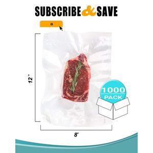 Paquete de bolsas de vacío coextruidas aprobadas por USDA 1000 Clear 7X9 \ "Bolsas de polietileno de 3 Mil de espesor para almacenamiento de alimentos industriales - Product Image 2