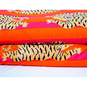 Tissu d'habillement 100% Coton Tissé Imprimé au Bloc Écologique Respirant Séchage Rapide Léger Style Croisé Fil 60S/60S Rajasthan - Product Image 1