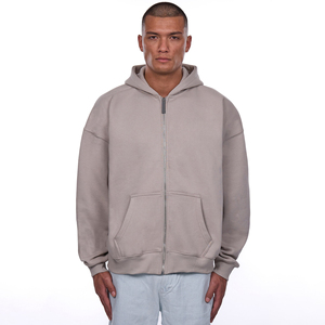 Men basics zipper oversized hoodie fast moving casual style soft cotton fleece fabric full <b>zip</b> <b>hooded</b> relaxed loose fit winter - Product Image 1