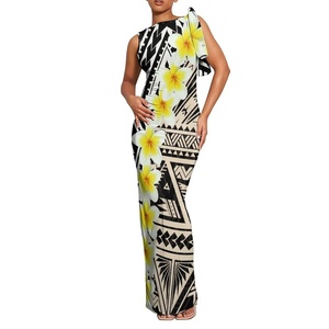 Robe longue sans manches grande taille personnalisée pour femme, style Samoan, moulante, à nouer, avec lacets, superposée, pour soirée - Product Image 3