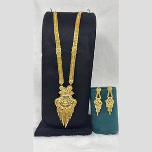 Conjunto de Collar Largo Estilo Real, Joyería Fina de Moda con Circonitas y Rubíes CZ para Ocasiones Nupciales-11058796GL - Product Image 1