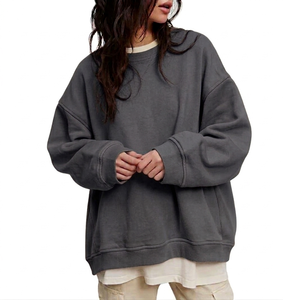 Relaxed Fit Baggy Sweatshirt Women Women's Casual <b>Sweat</b> <b>Top</b> Casual Pullover Wear Sweatshirt Factory Supply Custom Logo Supplier - Product Image 5
