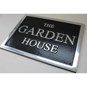 Plaque murale en fonte rectangulaire, technique de moulage à la main, pour entrée, finition noire - Product Image 3
