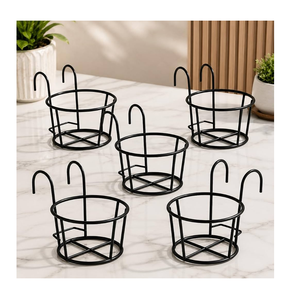 Support de pot suspendu en métal pour plantes, meilleur prix, support de fleurs suspendu pour balcon, support de pot pour balustrade en métal - Product Image 4
