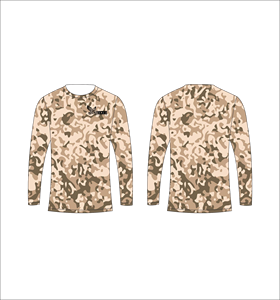 T-shirt à manches longues camouflage désert personnalisé, anti-humidité, haute performance, pour entraînement sportif, haut de sport durable pour le fitness - Product Image 1