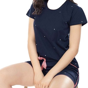 Ensemble décontracté 2 pièces été 2026 pour femme : T-shirt à manches courtes col rond et short 100 % coton respirant - Product Image 4
