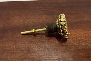 Tiradores de cajón de madera clásicos Puntos de cadena de plata Diseño hecho a mano ecológico Fondo relleno de cerámica amarilla para la decoración de la cocina del hogar - Product Image 5