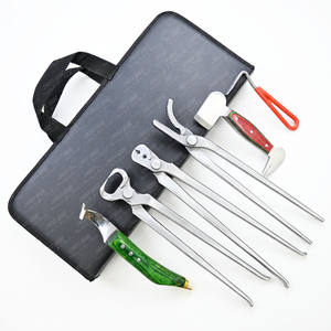 Kit de herramientas de herrador superventas, cuchillo de pezuña con Mango Verde, cuchillas alineadas de extremo de latón, pinza forjada por caída, ranuradora de doble extremo - Product Image 1