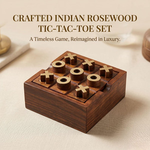 Élégant plateau de jeu solitaire en bois de rose indien, design carré traditionnel, durable, pour table d'intérieur, décoration de la maison, utilisation en salle d'étude - Product Image 4