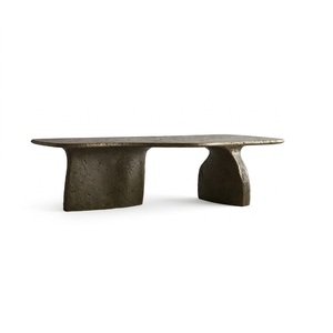 Natural Round Design Aluminium Casted Shiny Antique <b>Copper</b> Finish Coffee <b>Table</b> Handmade Modern Living Room Furniture - Product Image 3