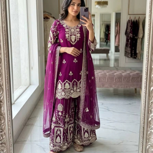 เปิดตัวดีไซน์ใหม่สุดฮิต เสื้อฟ็อกซ์จอร์เจตต์ พร้อมกางเกงซาราร่าและผ้าคลุมไหล่ ดีไซน์พร้อมสวมใส่ - Product Image 1