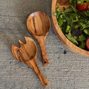 ชุดเสิร์ฟสลัดไม้ทำมือ สำหรับใช้ในครัว ร้านอาหาร และบุฟเฟ่ต์ - Product Image 3