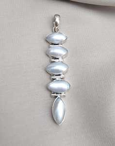 Pendentif en perles en argent Sterling 925, bijoux classiques élégants, cadeau pour femmes, collier fait à la main, accessoires de mode - Product Image 1