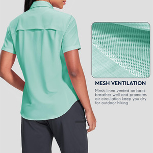Camisetas de pesca de tela premium para exteriores, de buena calidad, con impresión de logotipo personalizado, para mujer. - Product Image 4