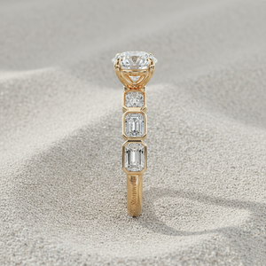 แหวนหมั้นประดับเพชรเม็ดเล็กๆ รอบวง ทองคำแท้ |   เพชรที่ได้รับการรับรองจากการเพาะเลี้ยงในห้องปฏิบัติการ |   โรสโกลด์ชุบหรูหรา - Product Image 4