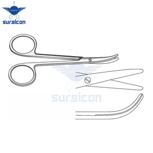 Tijeras Fomon de 11.5 cm (4½ Pulgadas), Curvas, de Acero Inoxidable, Reutilizables, Quirúrgicas, para Rinoplastia, ORL, Cirugía Plástica, Cosmética y Nasal - Product Image 4