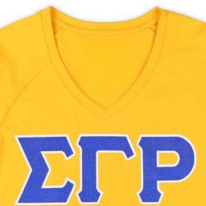 เสื้อยืดคอกลม Sigma Gamma Rho สีทอง แบบยูนิเซ็กซ์ เสื้อผ้าชมรมกรีก แขนสั้นลำลอง พิมพ์ลายตามสั่ง เสื้อผ้าสตรีทแวร์สำหรับนักศึกษา - Product Image 3