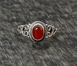Carnelian Gemstone Midi <b>Ring</b> 925 Silver Handmade <b>Statement</b> <b>Ring</b> for Women handmade Birthday Anniversary Gift <b>Ring</b> For Her - Product Image 1