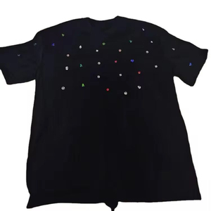 เสื้อยืดโอเวอร์ไซส์ผู้ชายแบบยูนิเซ็กซ์ ผ้าฝ้าย 100% 220gsm ดีไซน์พิเศษ ประดับเพชร พร้อมลวดลาย ป้องกันการยับ แขนสั้น - Product Image 2