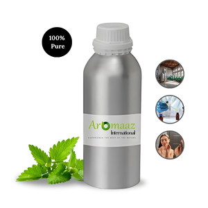 Huile essentielle naturelle de menthe poivrée |   Huile rafraîchissante 100% pure distillée à la vapeur pour les soins de la peau, l'aromathérapie, tous types de peau |   Aromaaz - Product Image 1