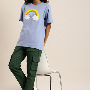 Ladies Embroidered T Shirt Custom Logo Cotton Loose Fit Oversized Streetwear Casual Tee Manufacturer - Product Image 3