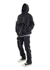 <b>mens</b> techwear <b>jacket</b> with adjustable cuffs and hood for improved fit and comfort <b>men</b> techwear <b>jacket</b> with durable stitching - Product Image 6
